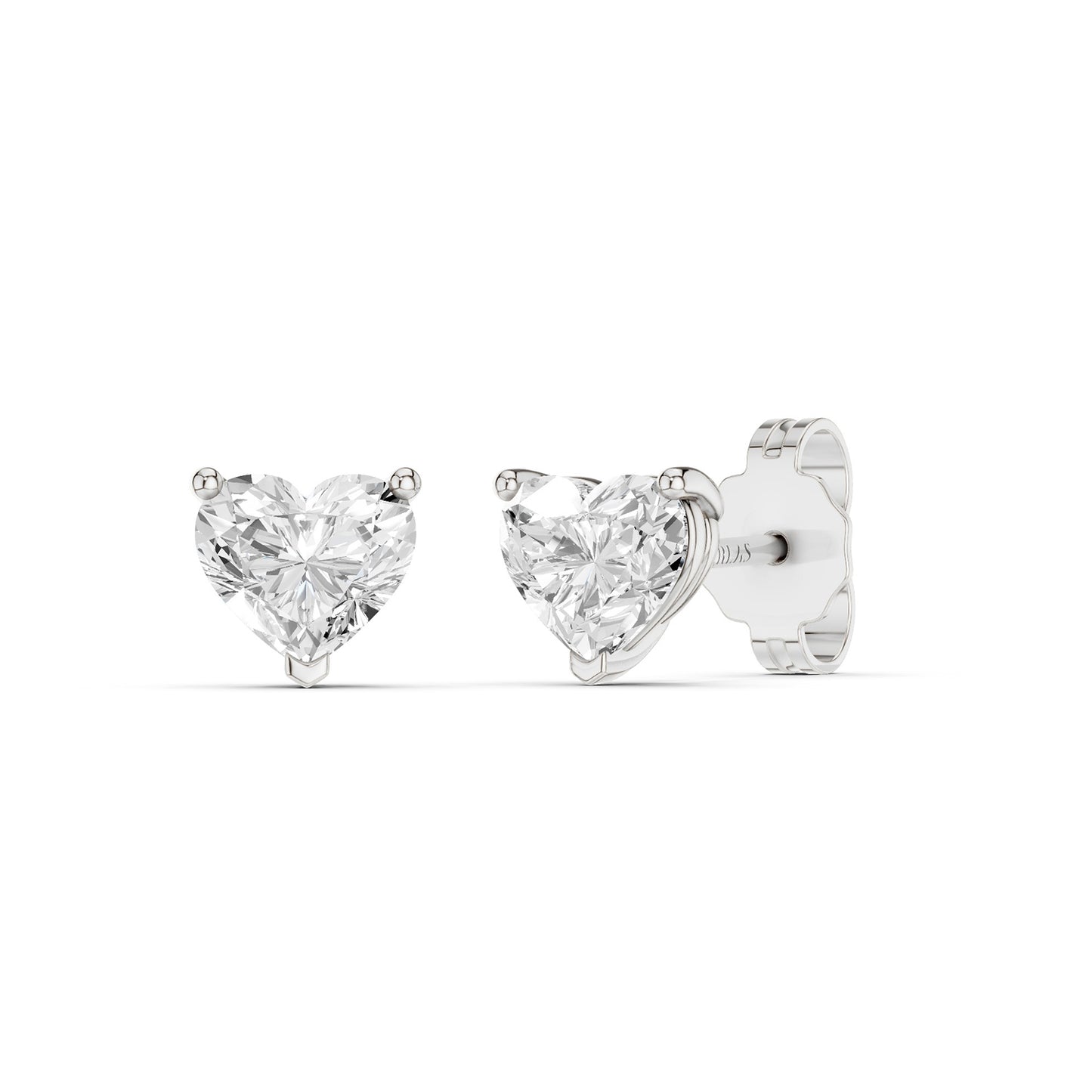 Heart Solitaire Studs Medium