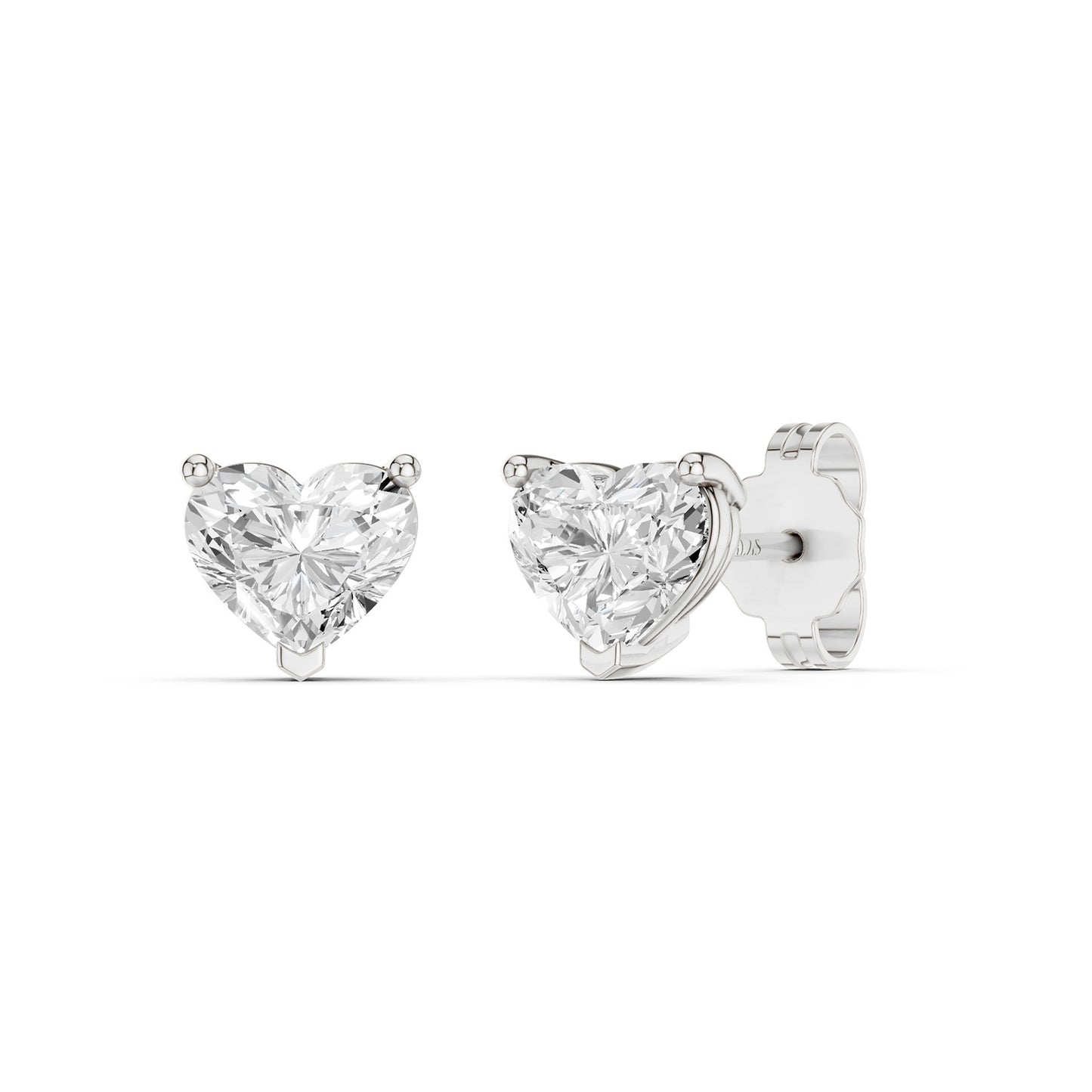 Heart Solitaire Studs Large