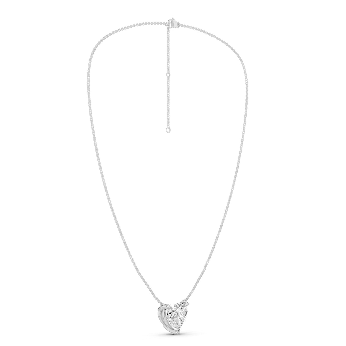 Heart Solitaire Pendant Necklace Medium