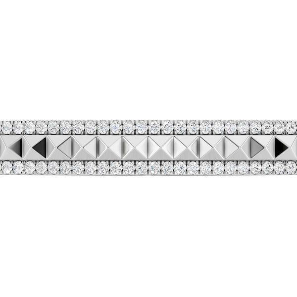 Pyramid Spiked Diamond Bolo Bracelet