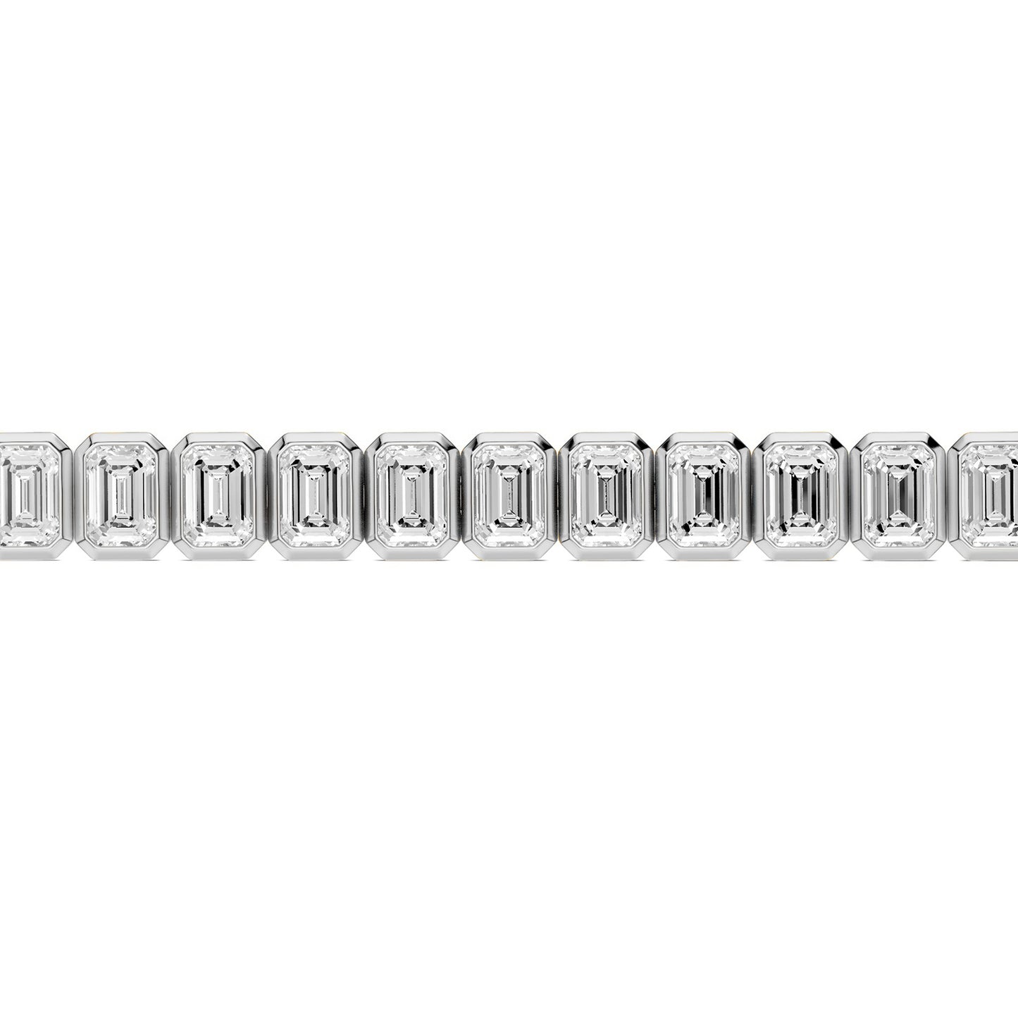 Bezel-set Emerald Diamond Tennis Bracelet