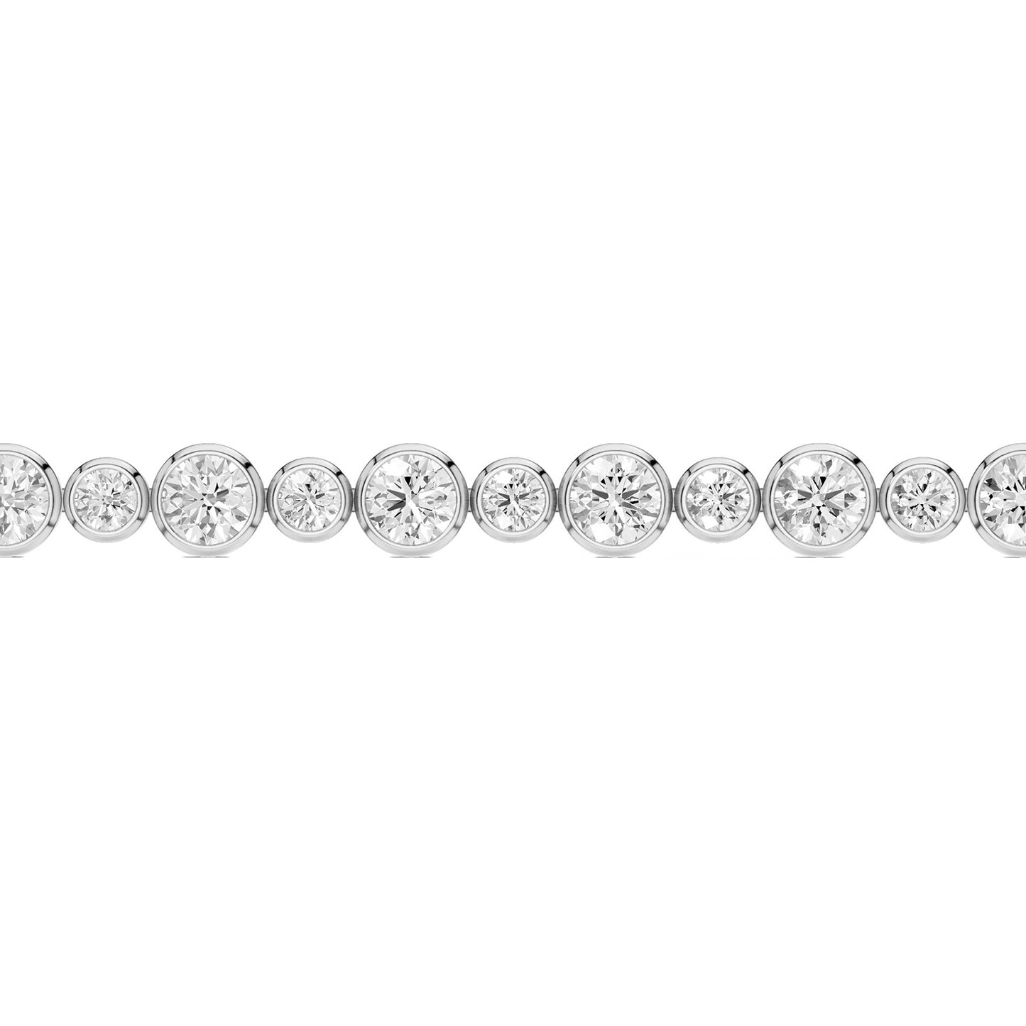 Asymmetrical Bezel-Set Round Tennis Bracelet