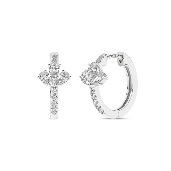 3 Pear Radiant Huggie Hoops