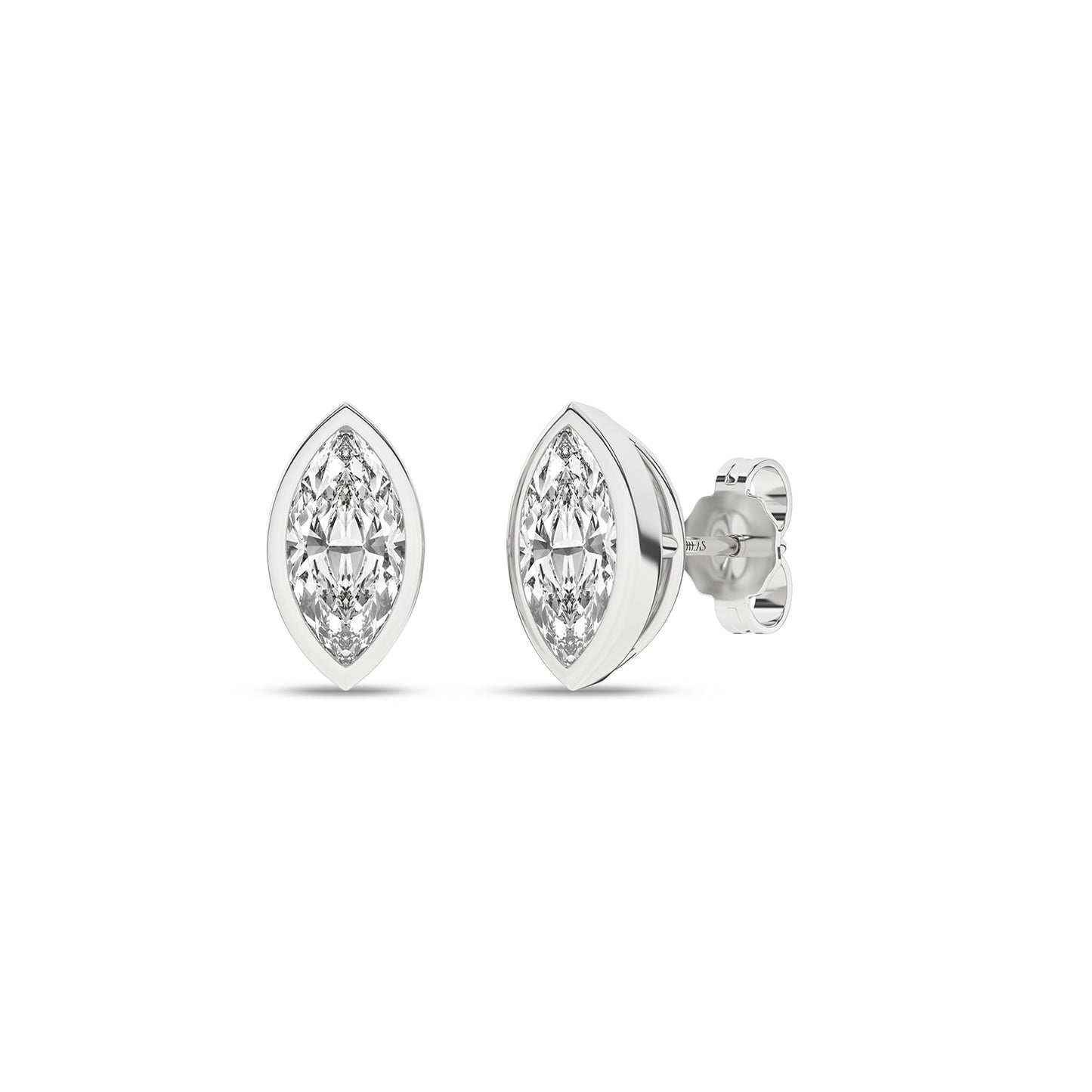 Bezel-Set Marquise Studs