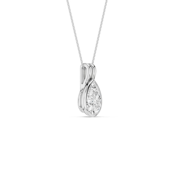 Coupled Pear Bezel Necklace