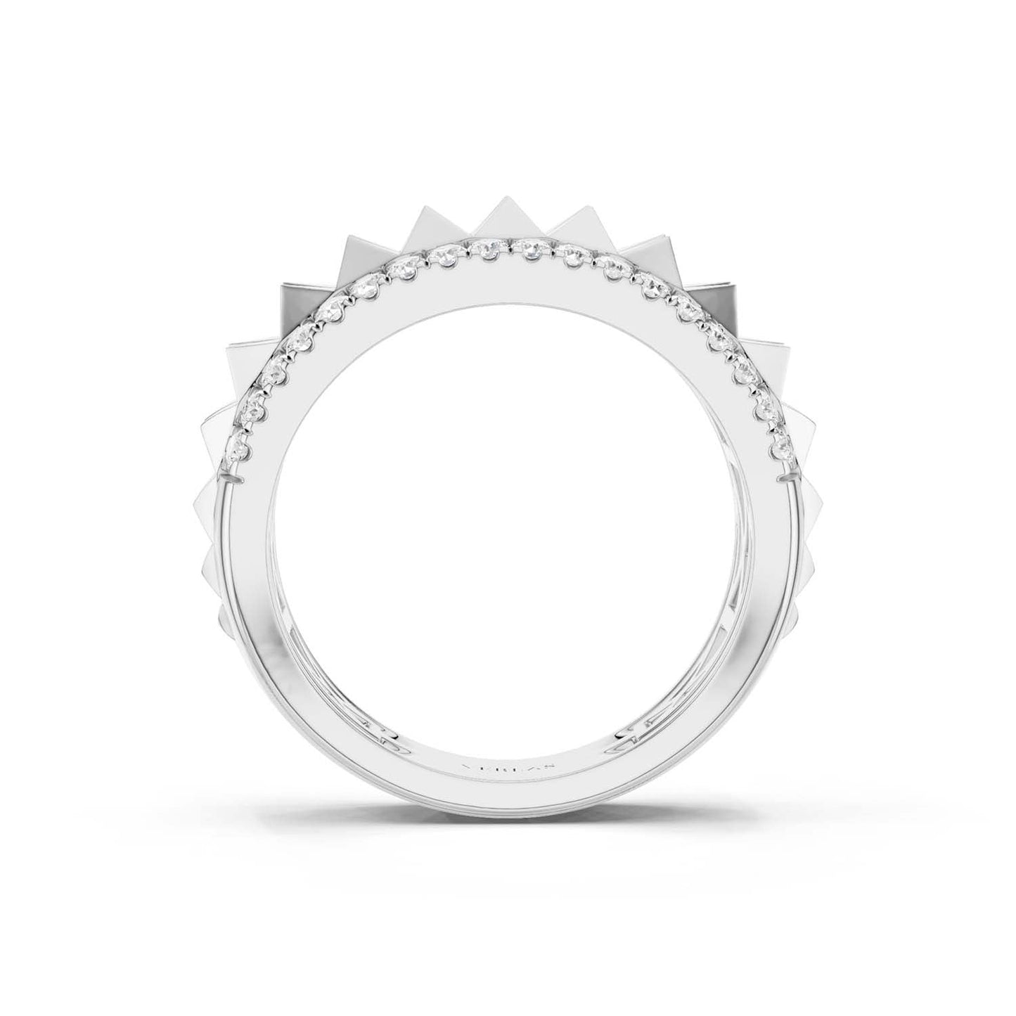 Two-Tier Pyramid Diamond Band