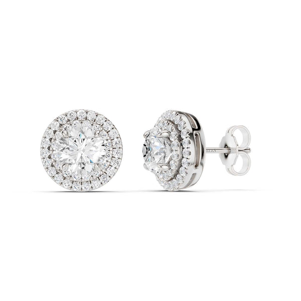 Quaint Double Halo Round Studs