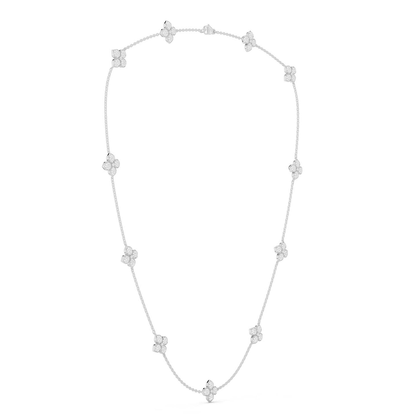 La Fleur Petite Diamond Radiant Stationed Necklace
