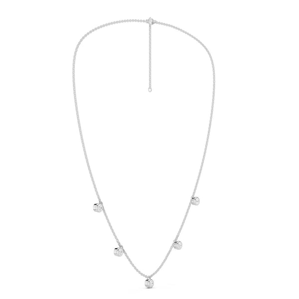 Mini-Round Encompassing Stationed Necklace