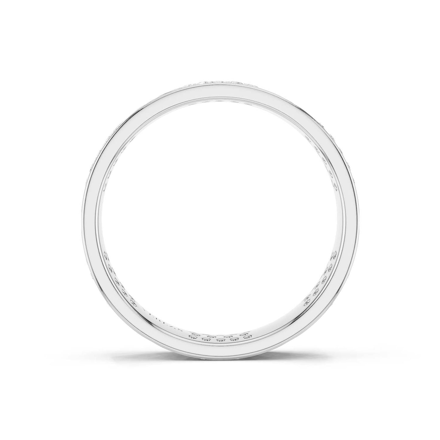 La Fleur 4mm 4-Diamond Rows Round Band