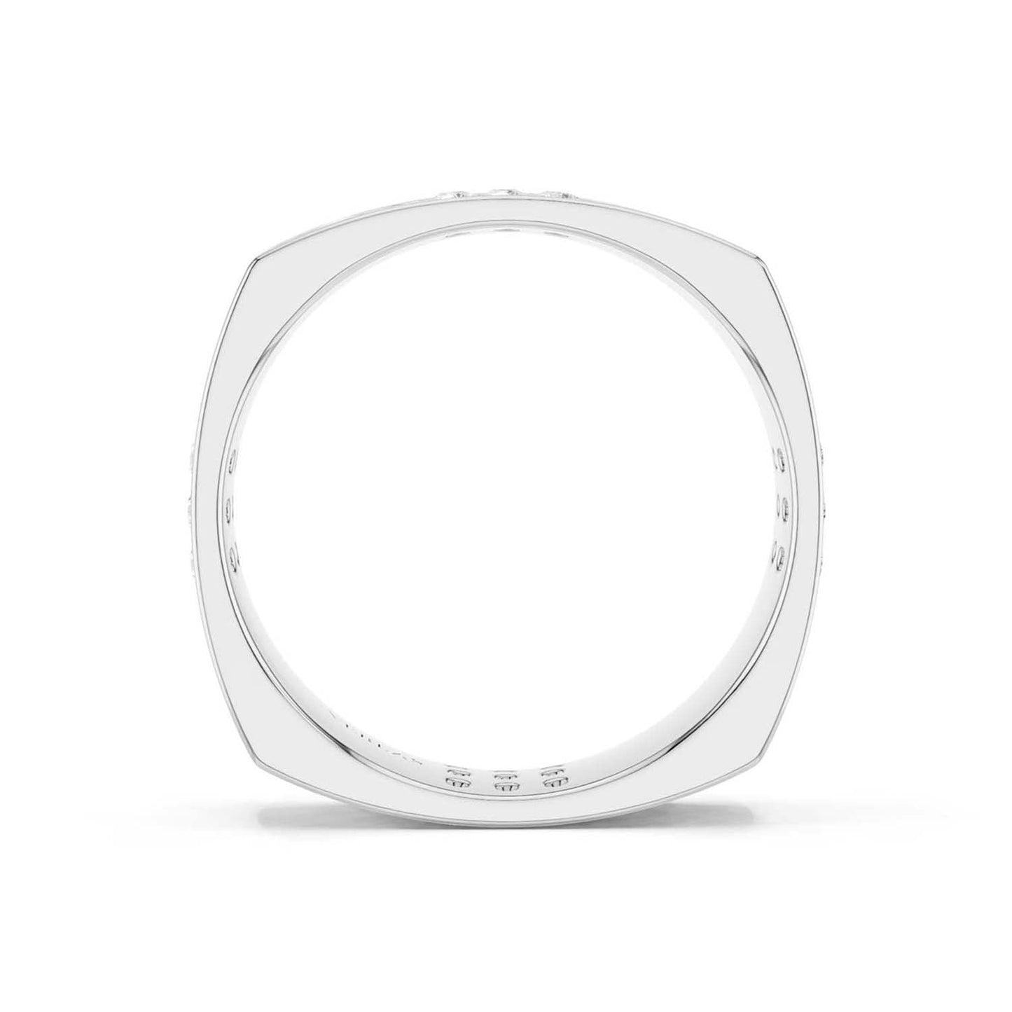 La Fleur 5mm 4-Diamond Rows Square Band