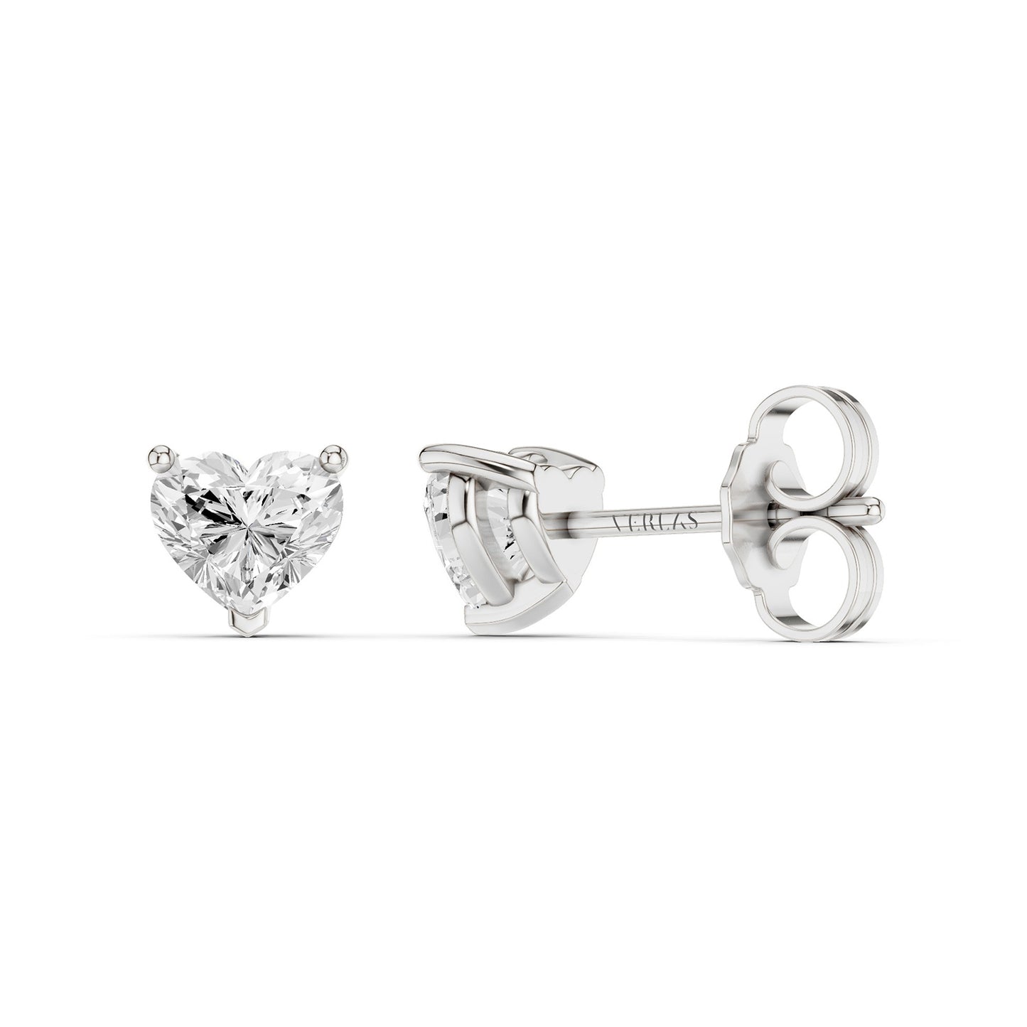 Heart Solitaire Studs Medium