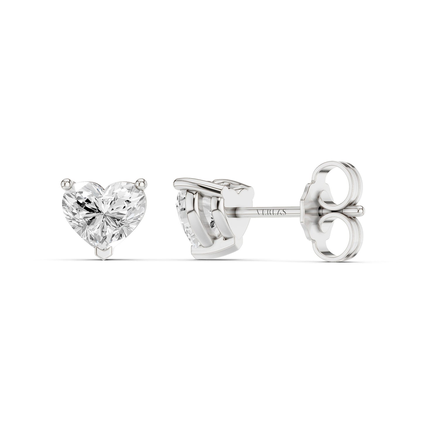 Heart Solitaire Studs Large