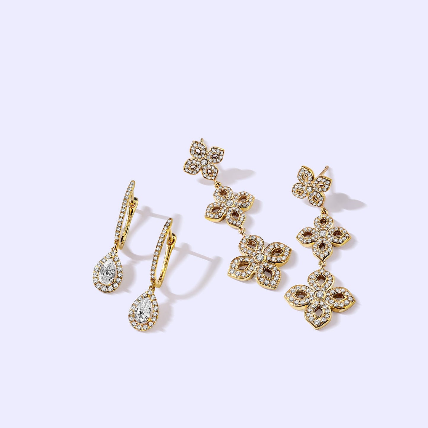 La Fleur 2 Diamond Silhouette Drop Earrings