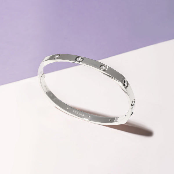 La Fleur 5mm 12-Diamonds Square Bangle