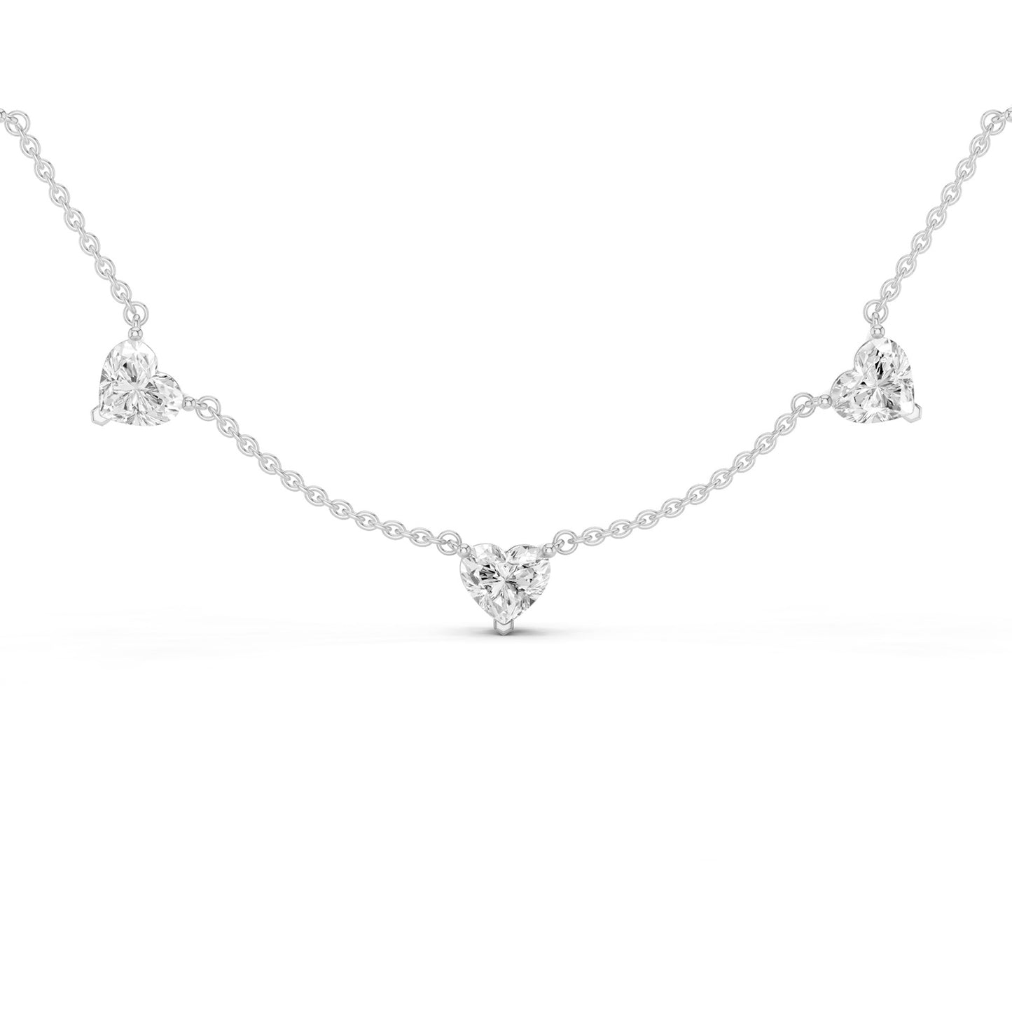 7-Stone Heart Diamond Necklace