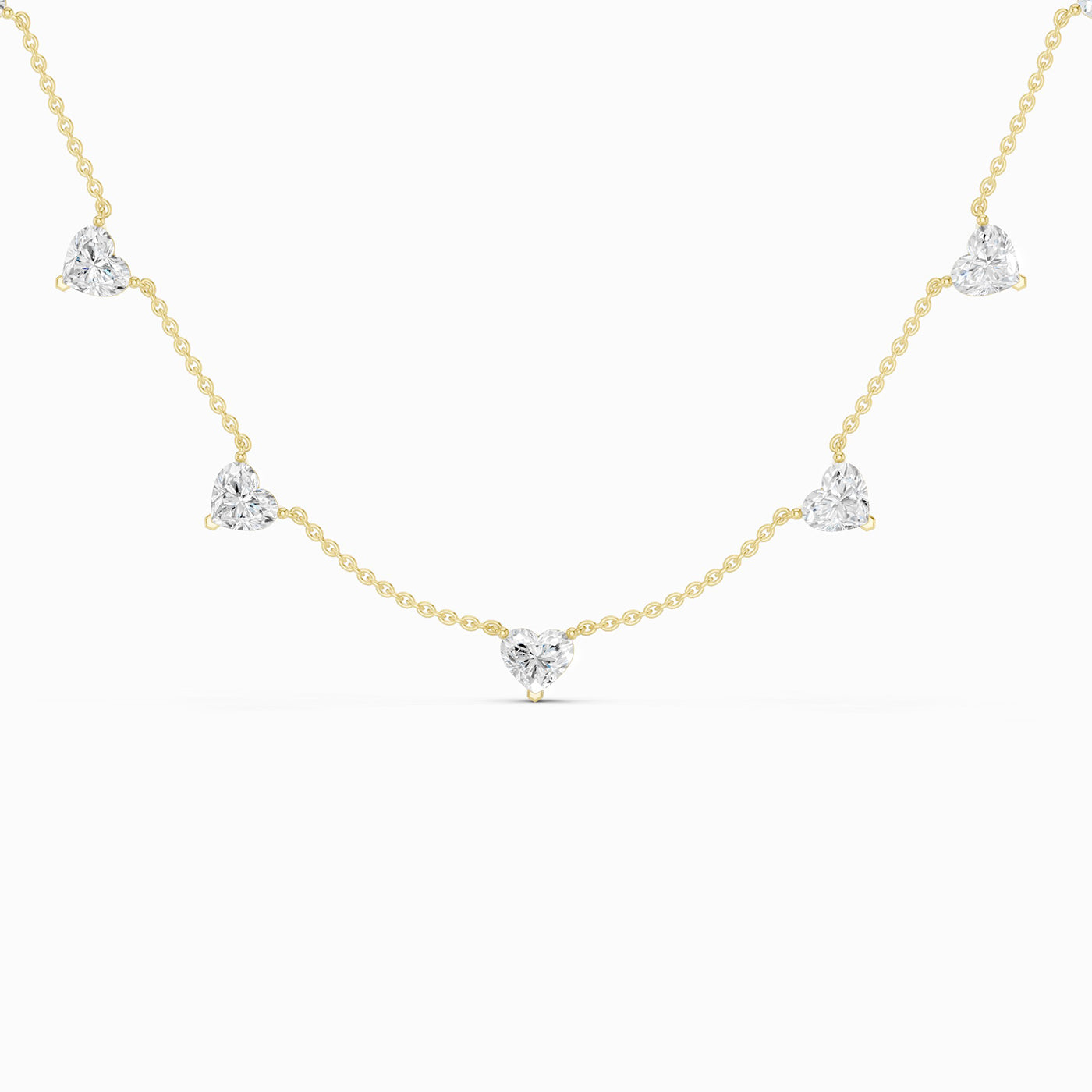 7-Stone Heart Diamond Necklace