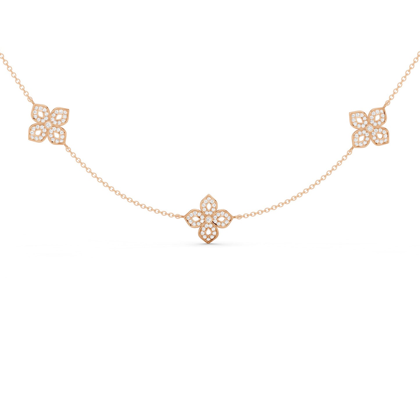 La Fleur Petite Diamond Silhouette Stationed Necklace