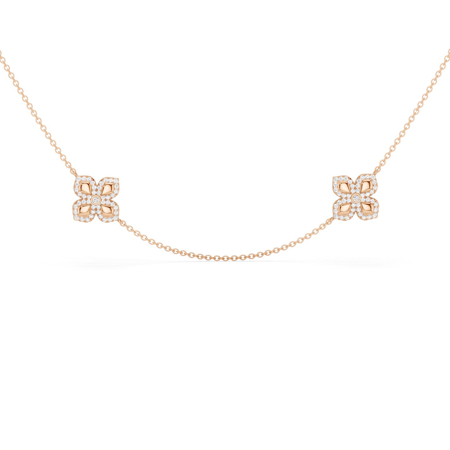 La Fleur Diamond Contour Stationed Necklace