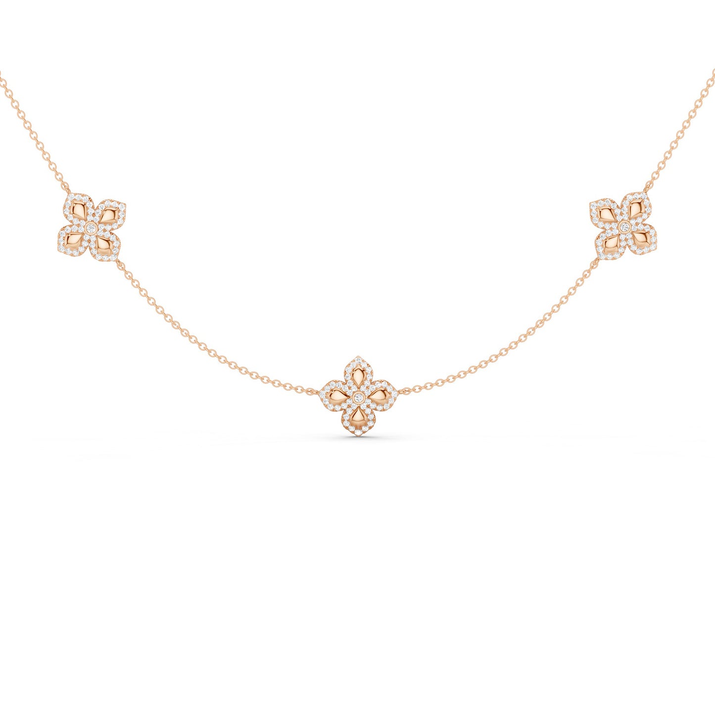 La Fleur Petite Diamond Contour Stationed Necklace