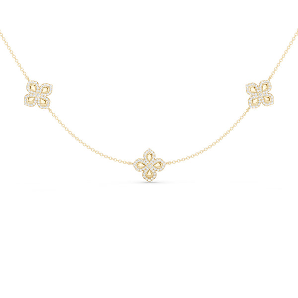 La Fleur Petite Diamond Contour Stationed Necklace