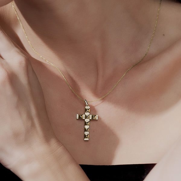 Pyramid Cross Pendant Necklace