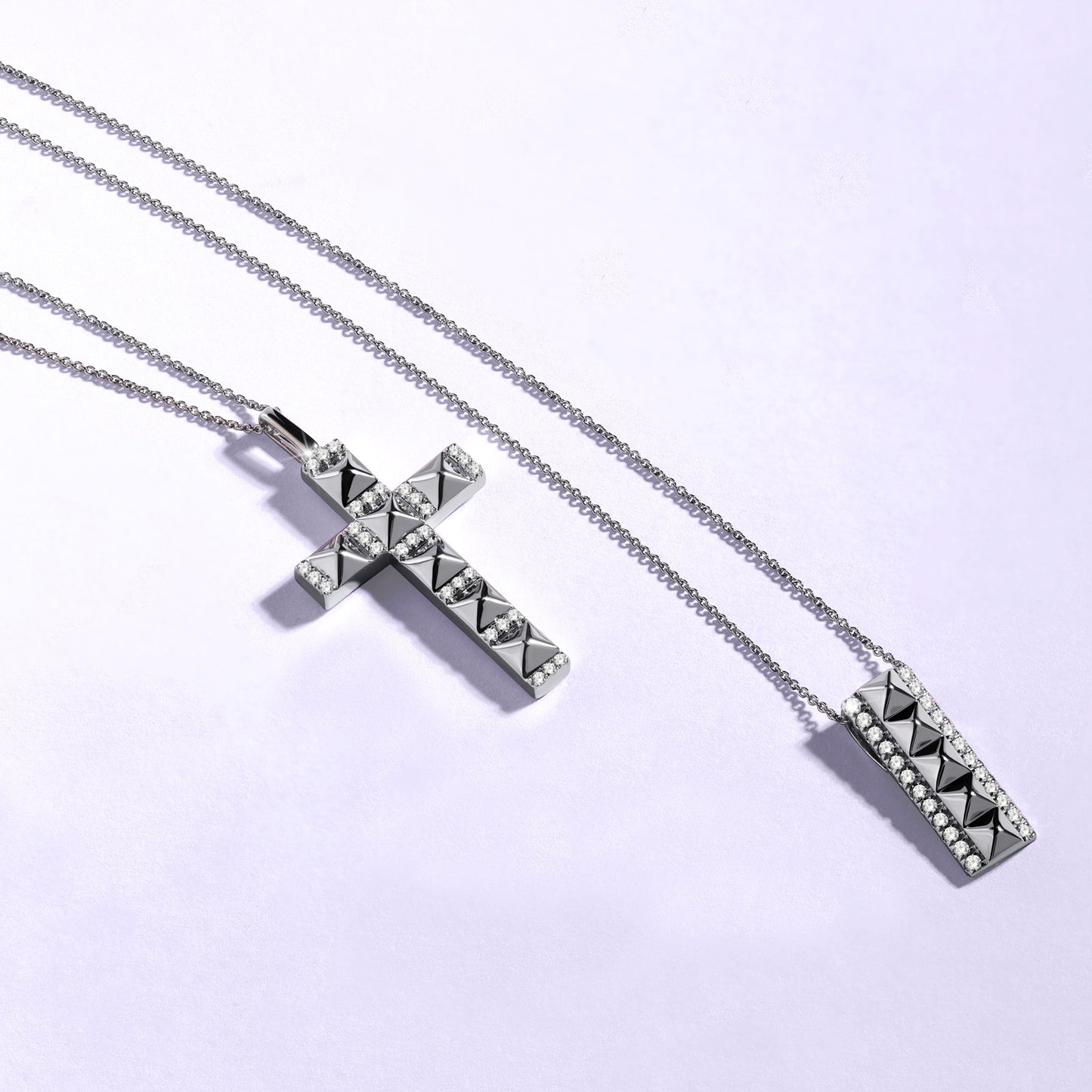 Pyramid Cross Pendant Necklace