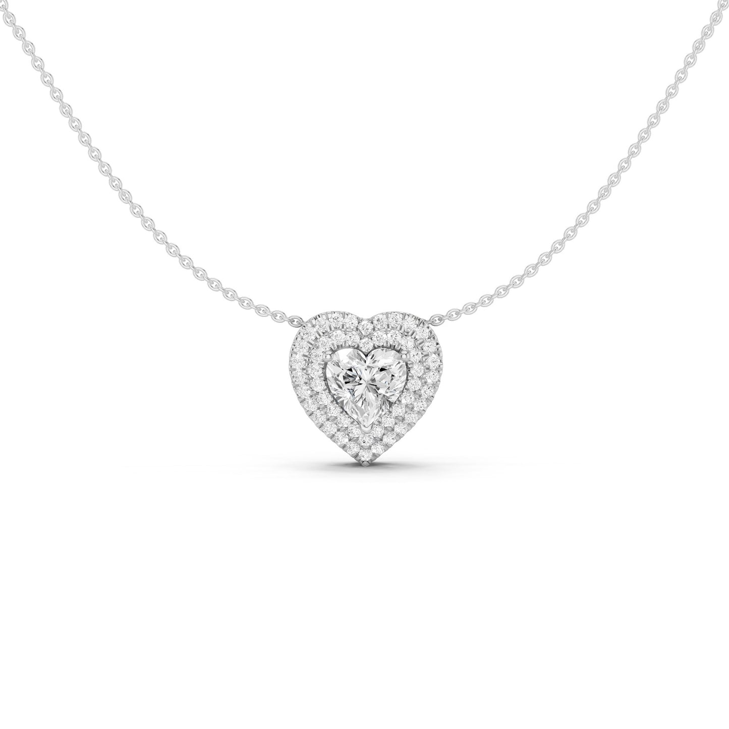 Quaint Double Halo Heart Pendant