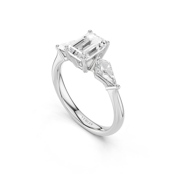 Emerald - Kite Trinity Diamond Ring