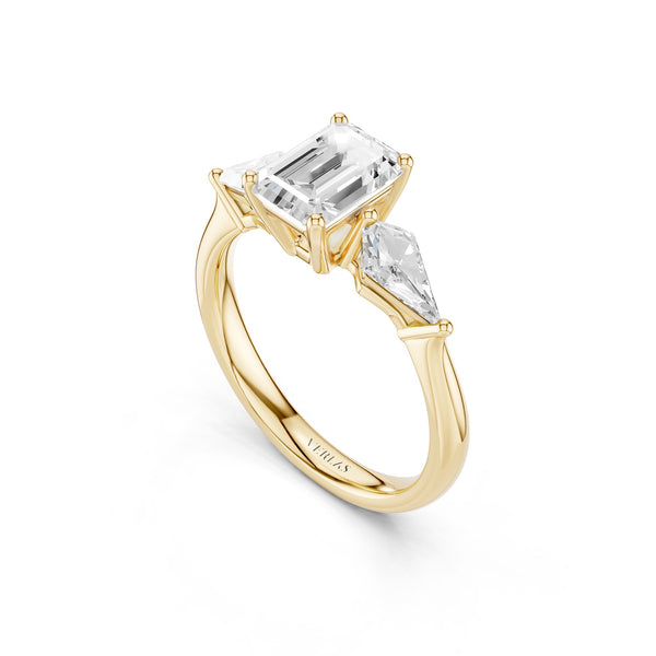 Emerald - Kite Trinity Diamond Ring