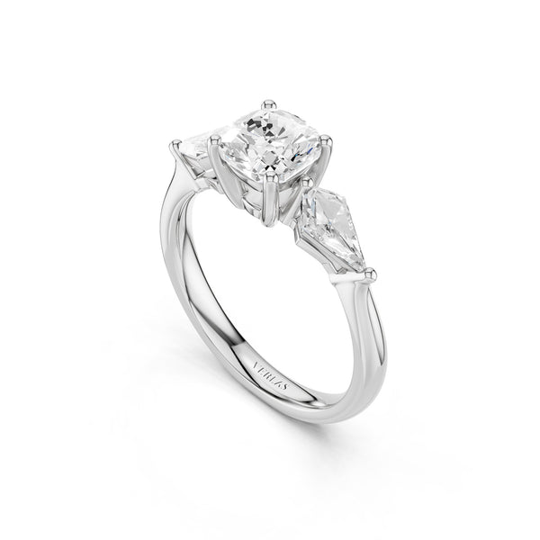 Cushion - Kite Trinity Diamond Ring
