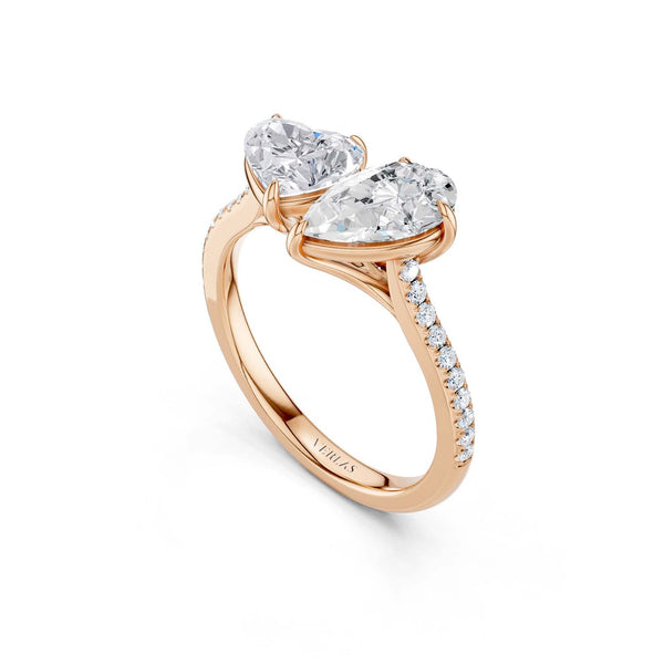 Heart Pear Two Stone Diamond Ring