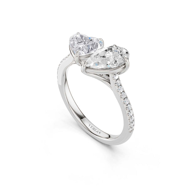 Heart Pear Two Stone Diamond Ring
