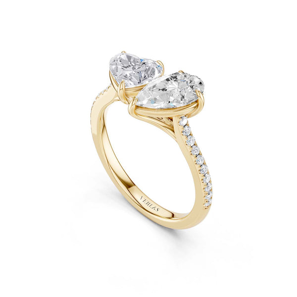 Heart Pear Two Stone Diamond Ring