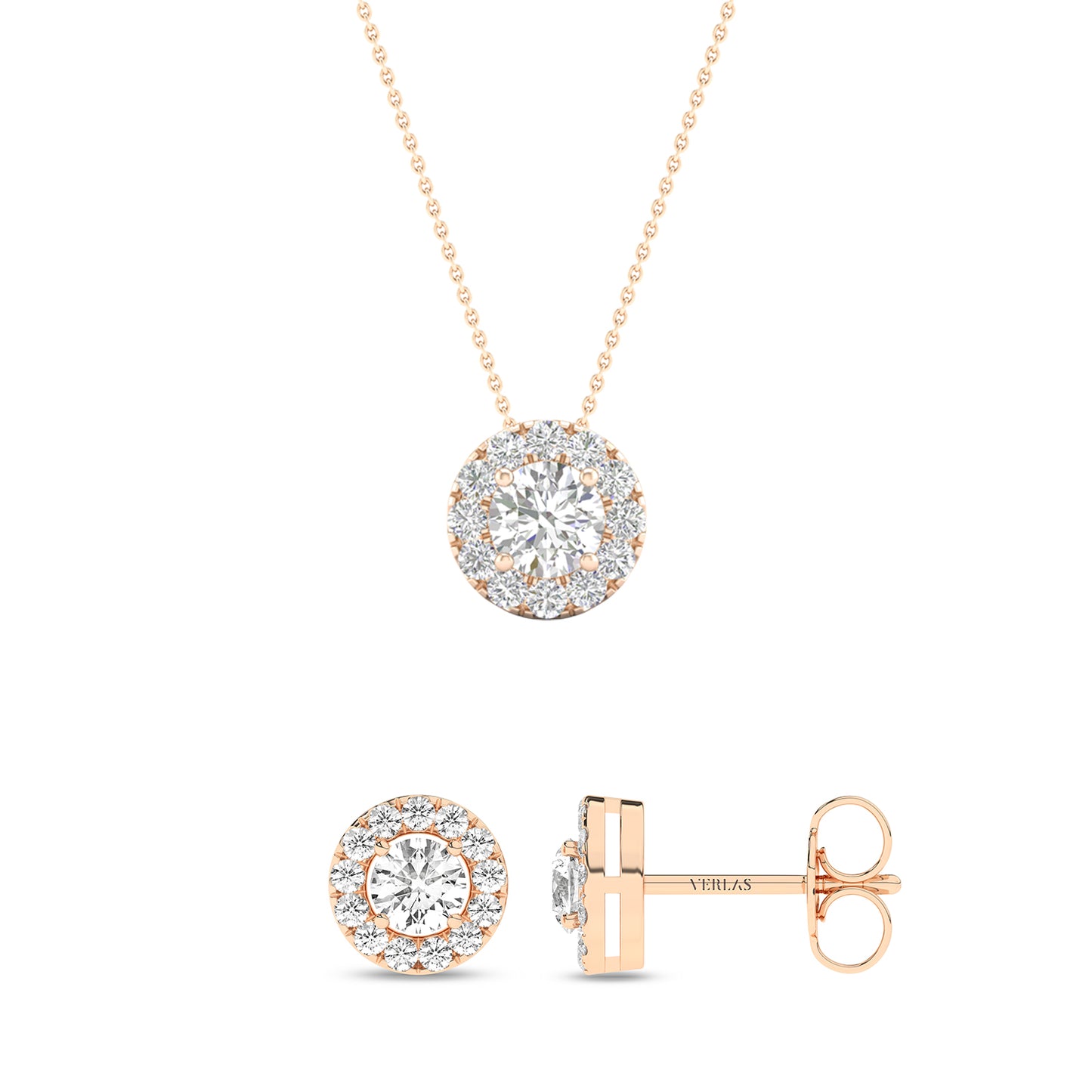 Round Halo Diamond Set (2 Pcs.)