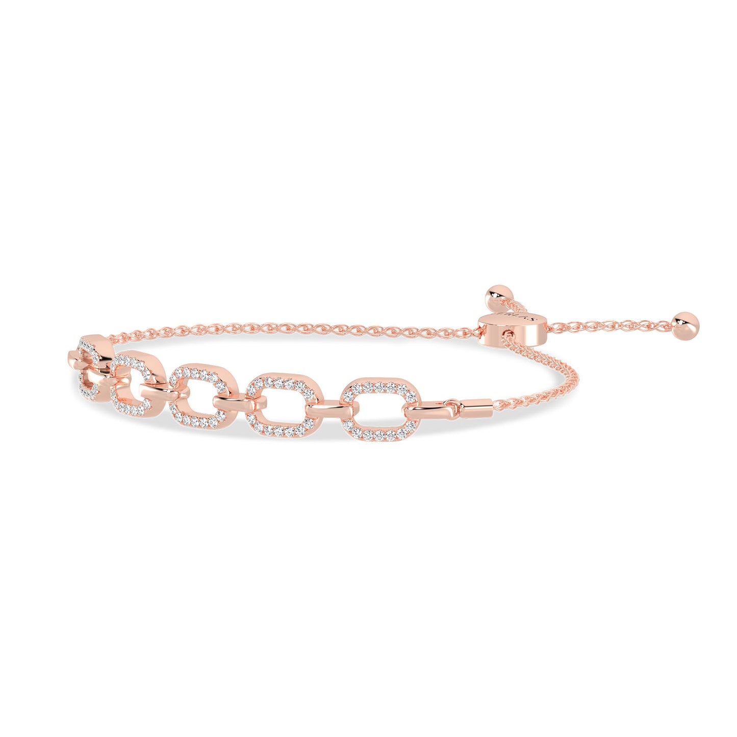 Together Forever 5-Diamond Links Bolo Bracelet