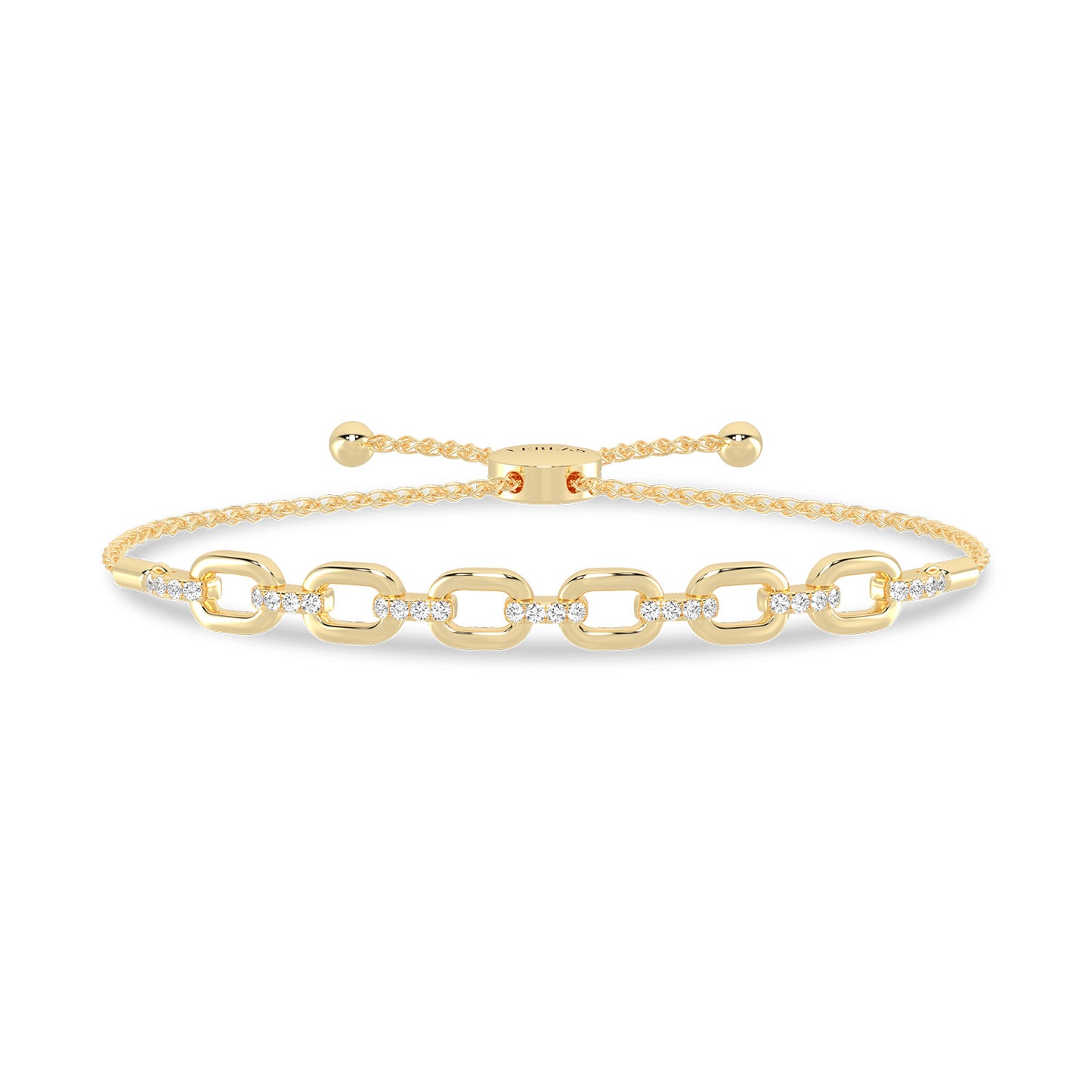 Together Forever 6-Gold Links Diamond Bolo Bracelet