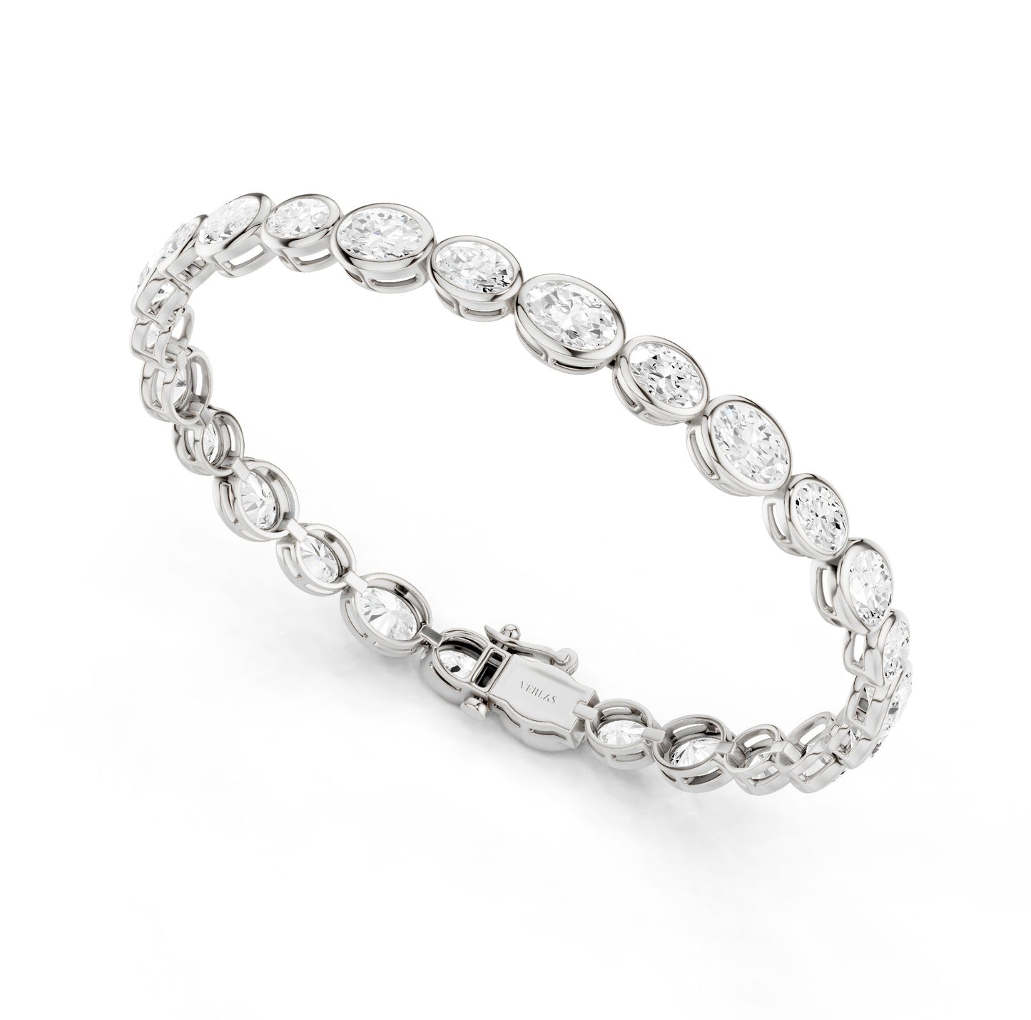 Asymmetrical Bezel-set Oval Tennis Bracelet