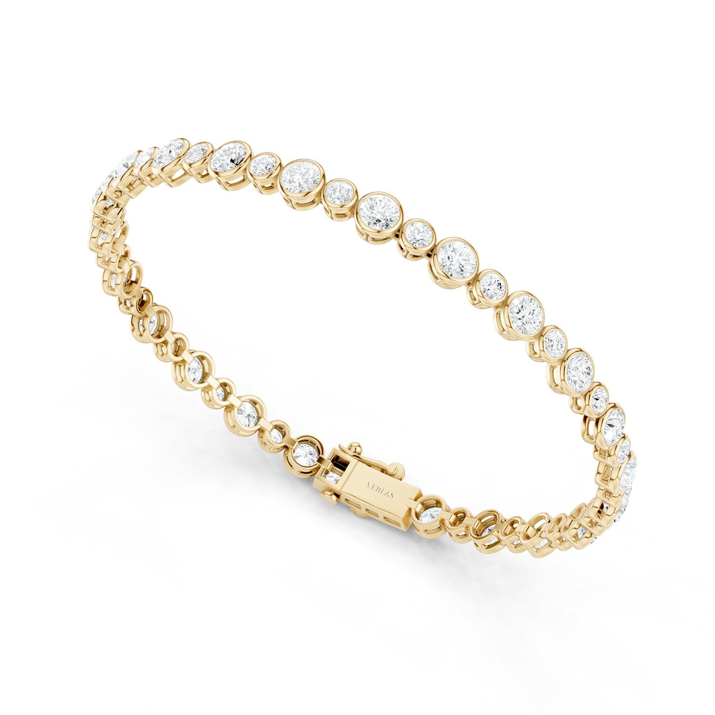 Asymmetrical Bezel-Set Round Tennis Bracelet