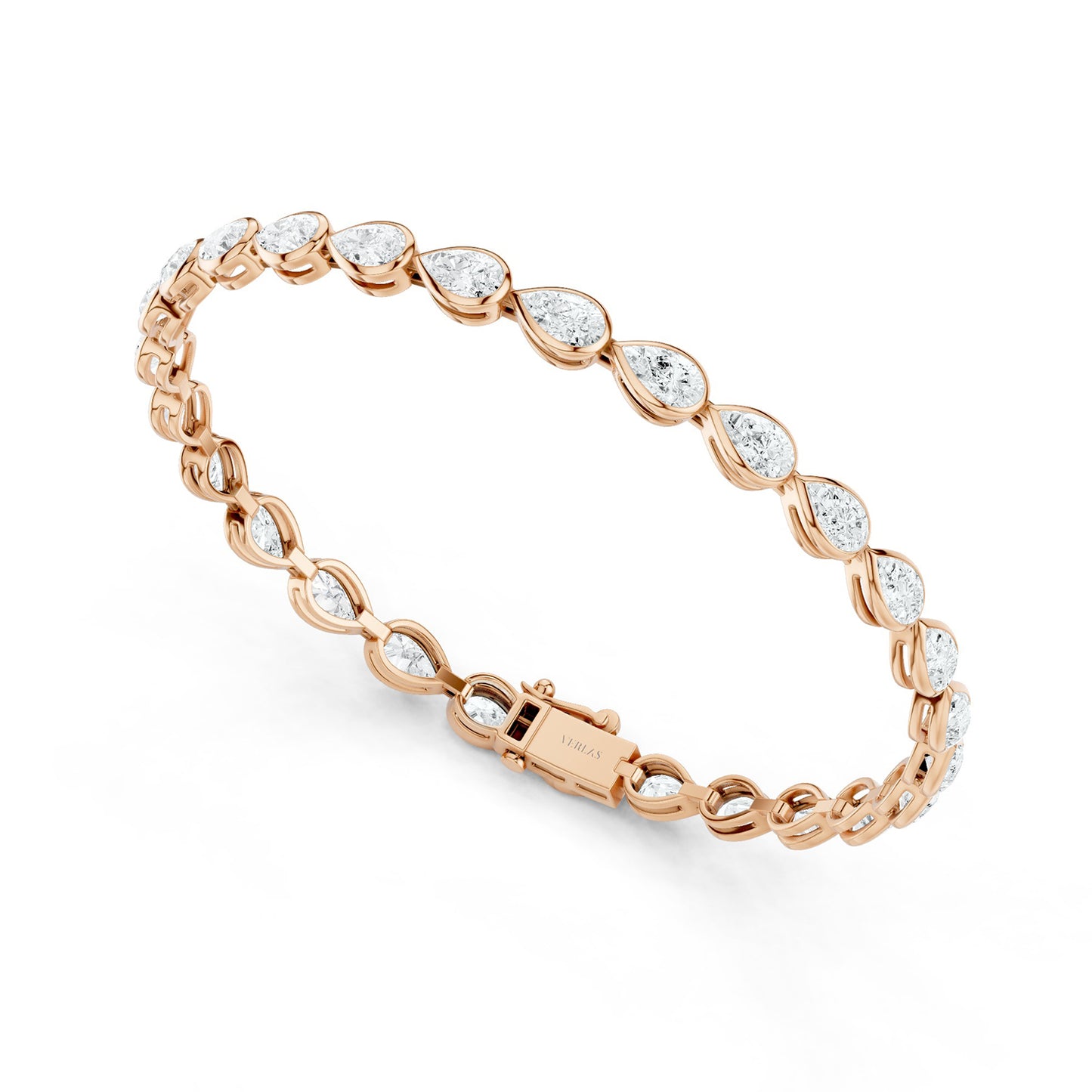 Bezel-set Pear Diamond Tennis Bracelet