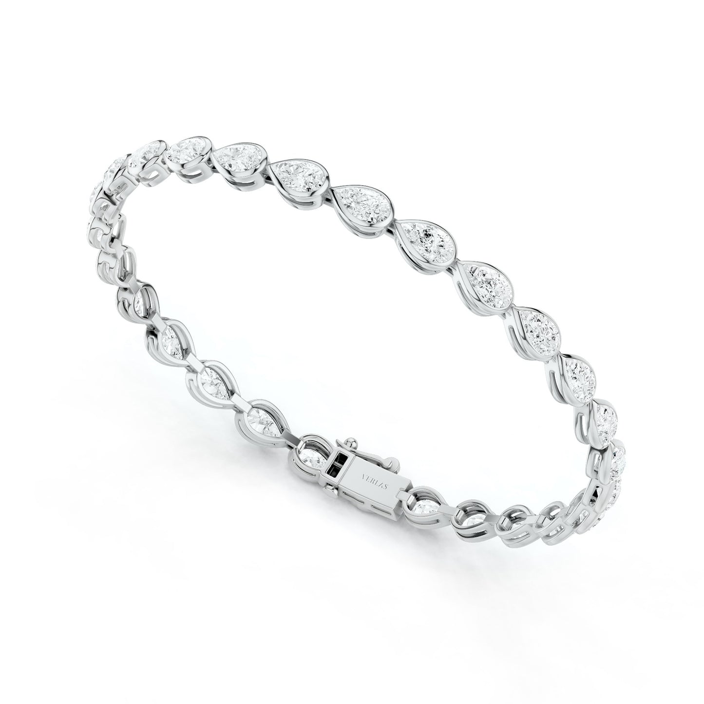 Bezel-set Pear Diamond Tennis Bracelet