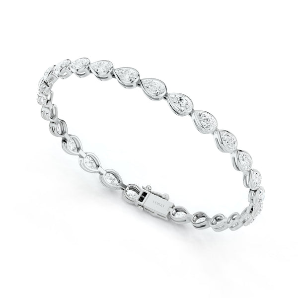 Bezel-set Pear Diamond Tennis Bracelet