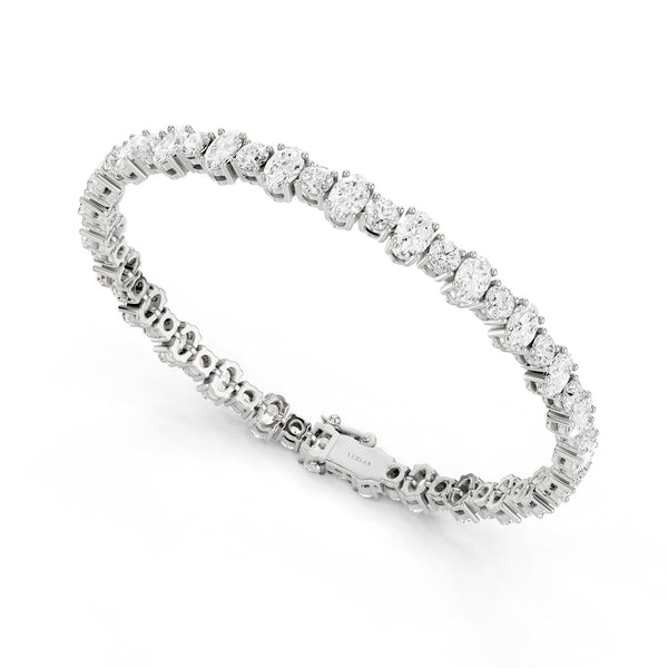 Alternating Oval & Round Diamond Tennis Bracelet