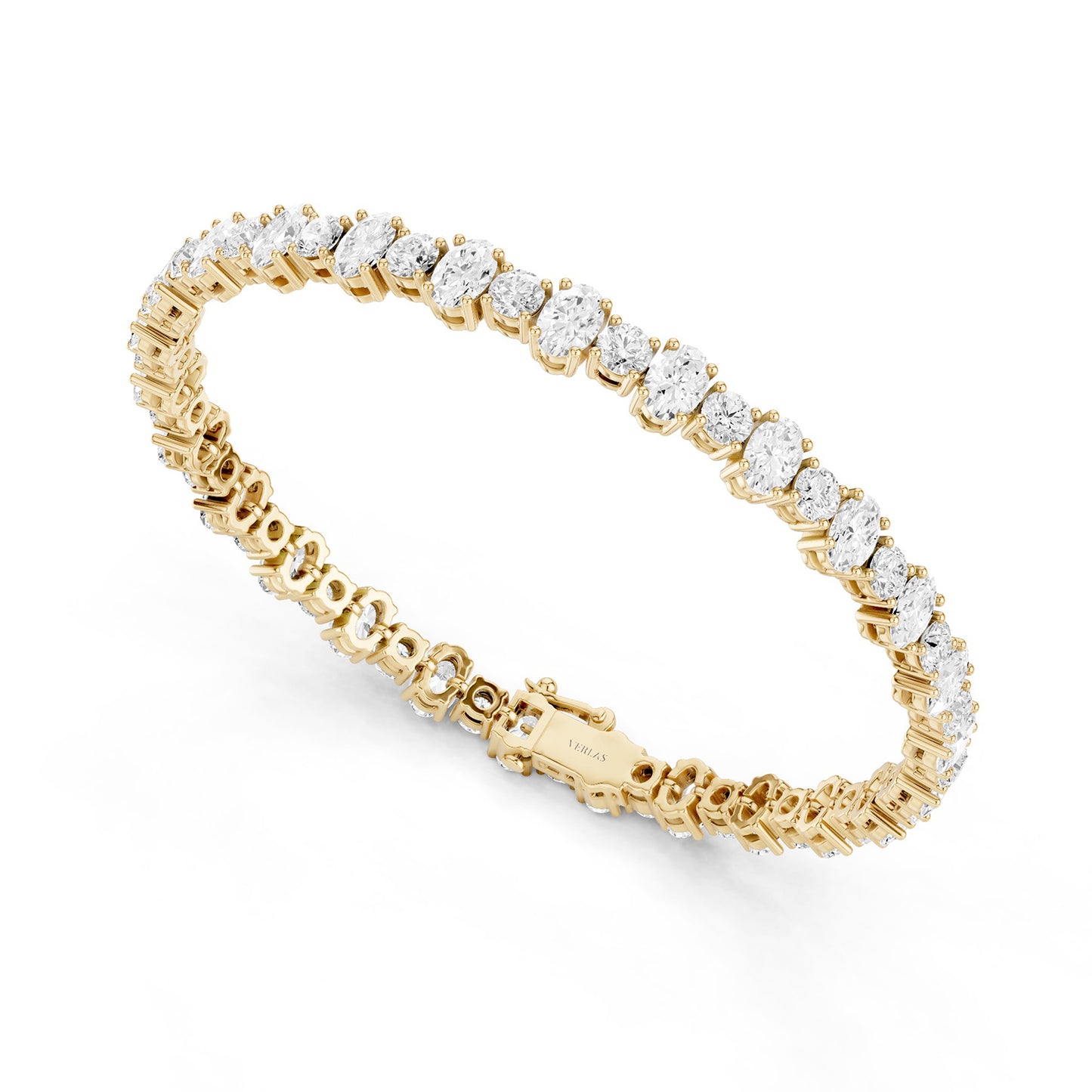 Alternating Oval & Round Diamond Tennis Bracelet