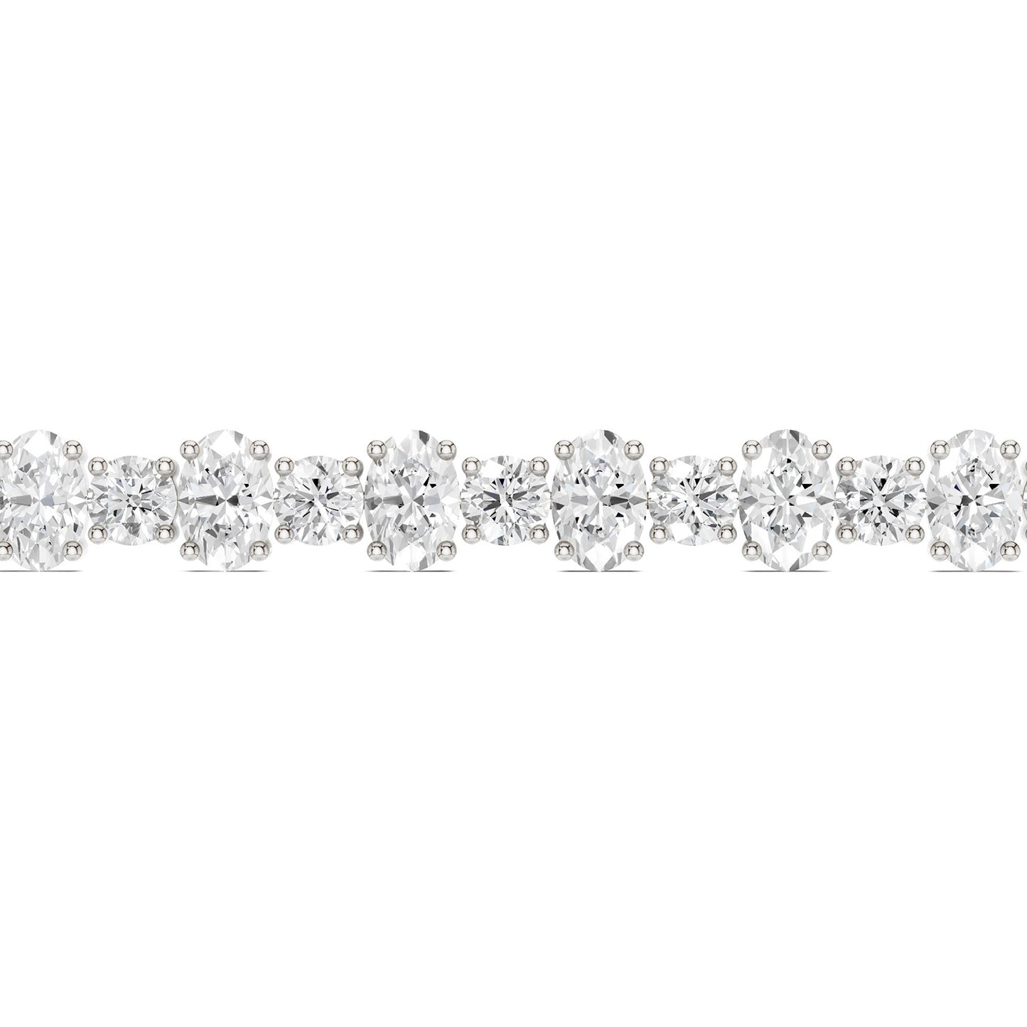 Alternating Oval & Round Diamond Tennis Bracelet