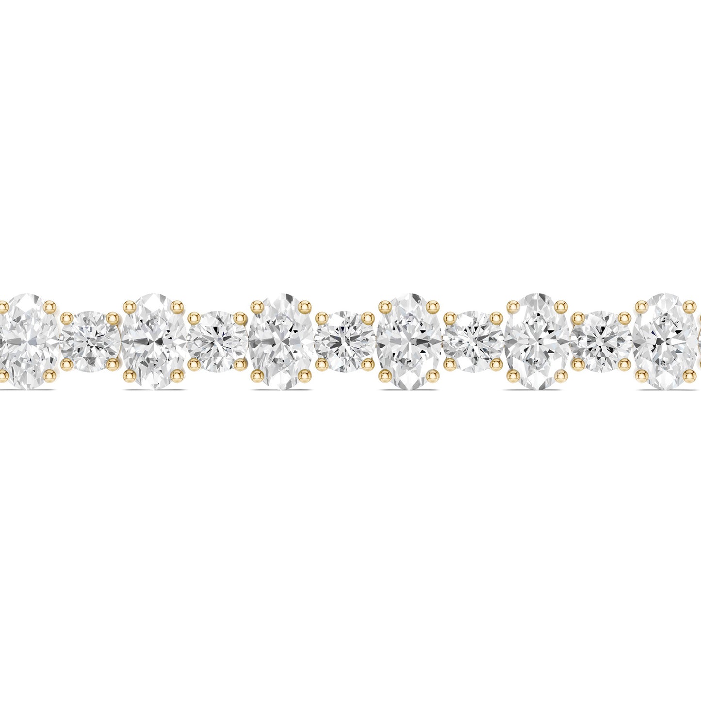 Alternating Oval & Round Diamond Tennis Bracelet