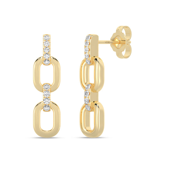 Together Forever 2-Diamond Links Drop Earrings