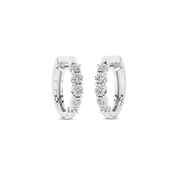 Graduated Radiant Huggie Hoops