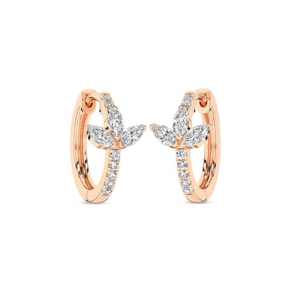 3 Marquise Radiant Huggie Hoops