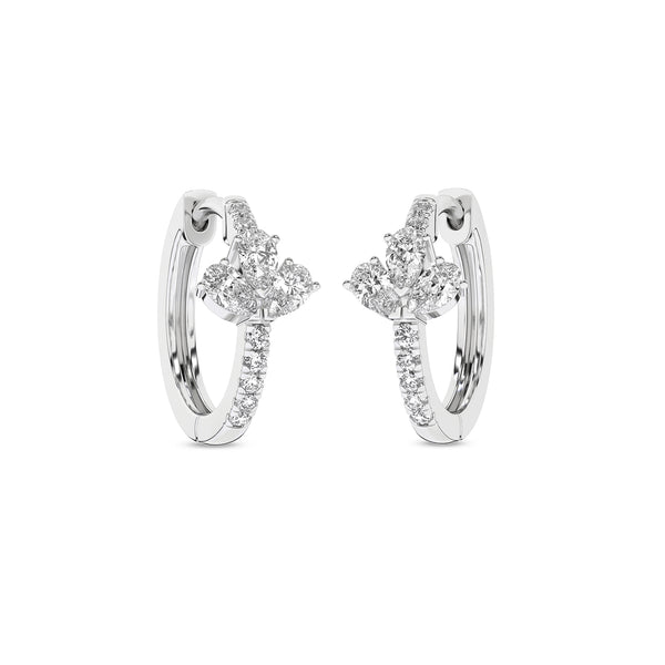 3 Pear Radiant Huggie Hoops